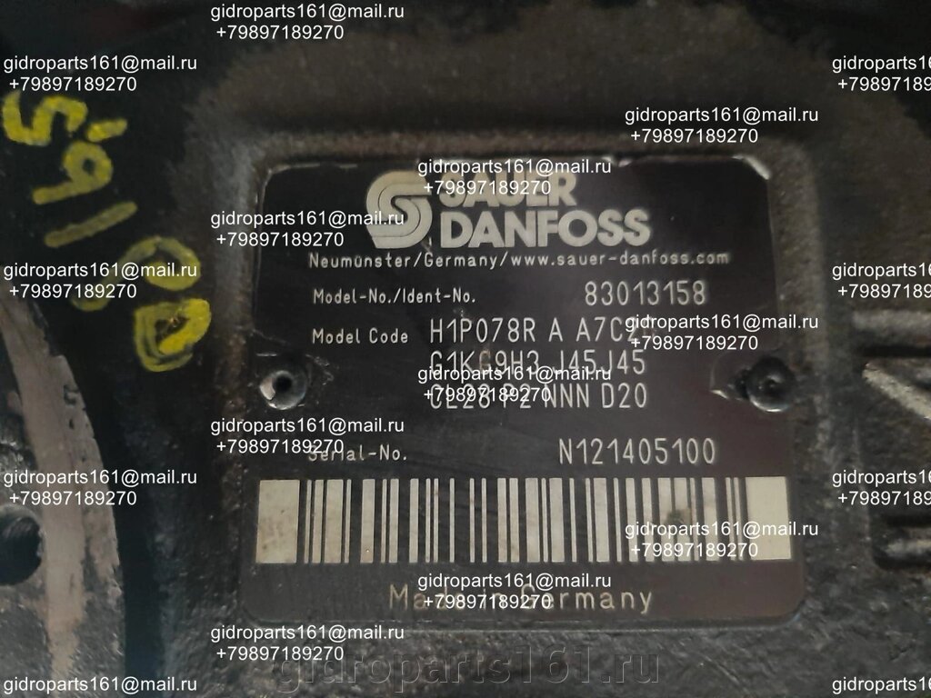 Гидравлический насос SAUER DANFOSS H1P078R A A7C2G G1KG9H3 J45J45 CL28 P2 NNN D20 от компании Гидравлические запчасти 161 - фото 1