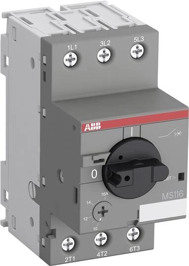 Автомат защиты электродвигателей ABB MS116-10 (6,3-10А) от компании АльПром - фото 1