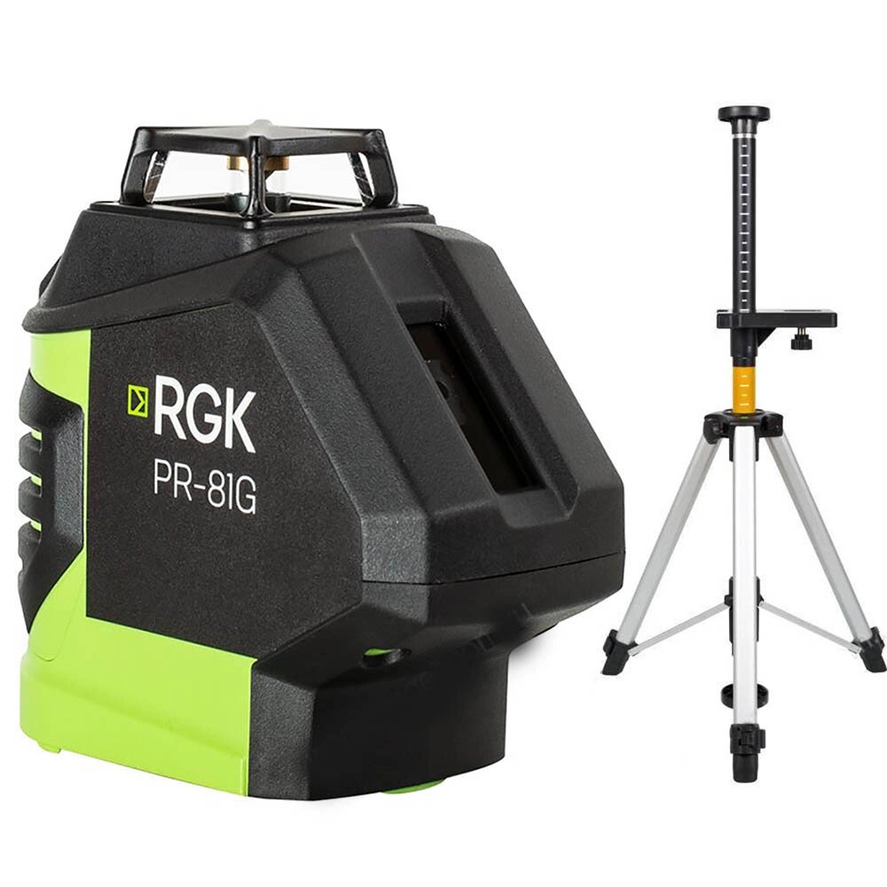 Лазерный уровень RGK PR-81G + штанга-упор RGK CG-2 от компании АльПром - фото 1