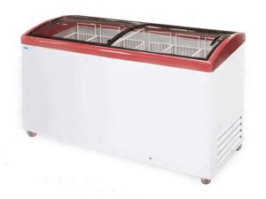 Морозильный ларь с гнутым стеклом Italfrost ЛВН 500 Г (СF 500 C) (красный)