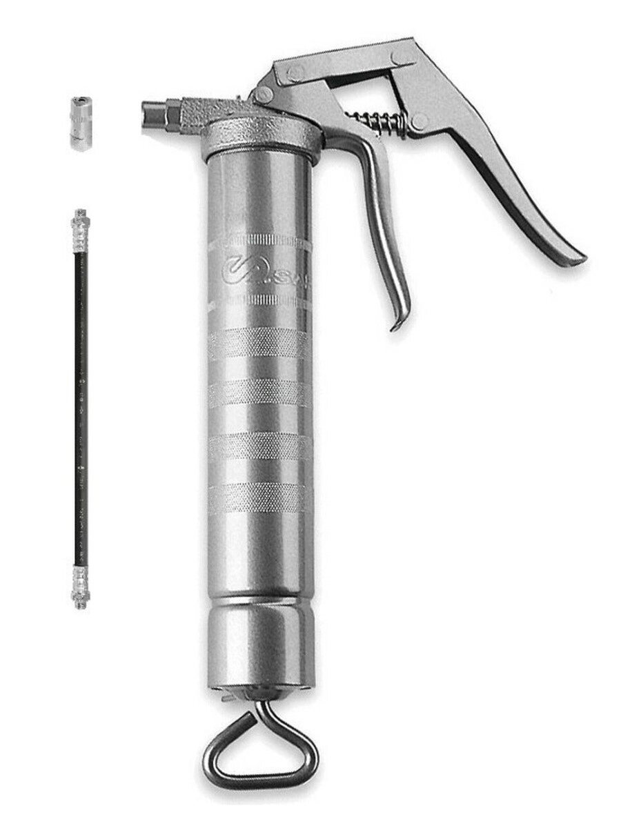 Шприц для консистентной смазки объемом 500 см3 с пистолетной ручкой выпускной шланг 300мм от компании АльПром - фото 1