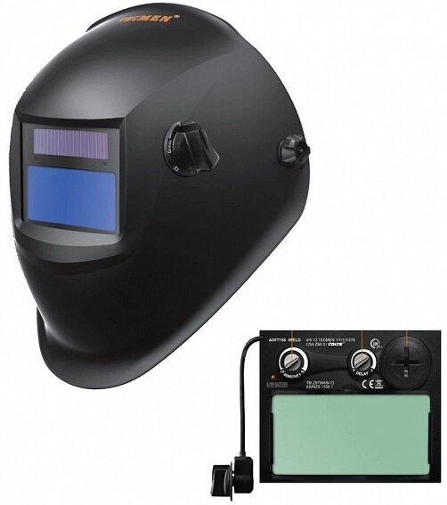 Сварочная маска с автоматическим светофильтром Tecmen ADF - 715S 9-13 TM15 Черн. от компании АльПром - фото 1