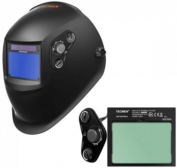 Сварочная маска с автоматическим светофильтром Tecmen ADF - 730S TM15 черная от компании АльПром - фото 1