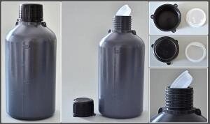 Бутылка, 1000 мл, ПЭ, узкое горло, градуированная, серая, A., 3 шт/упак от компании Labdevices - Лабораторное оборудование и посуда - фото 1