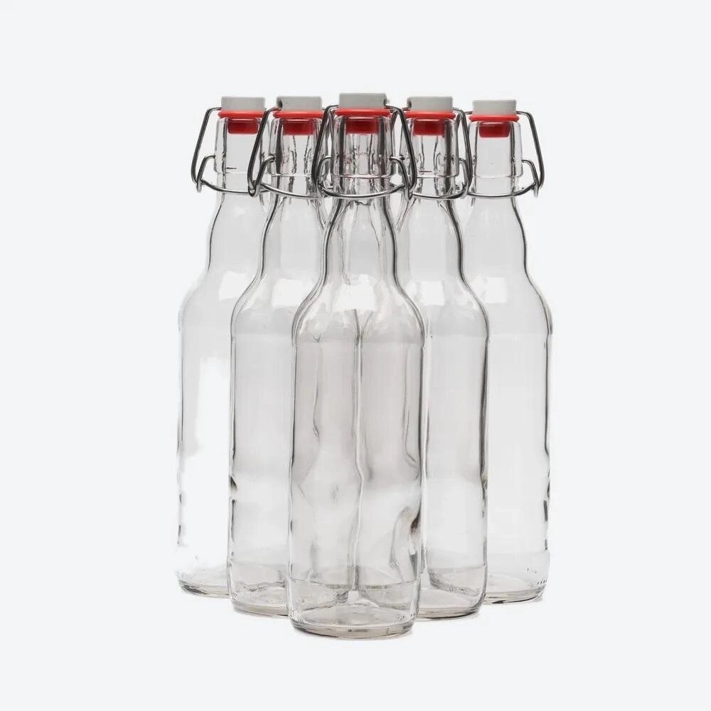 Бутылка стеклянная светлая БП 500 мл с бугельной пробкой, 12 шт/уп от компании Labdevices - Лабораторное оборудование и посуда - фото 1