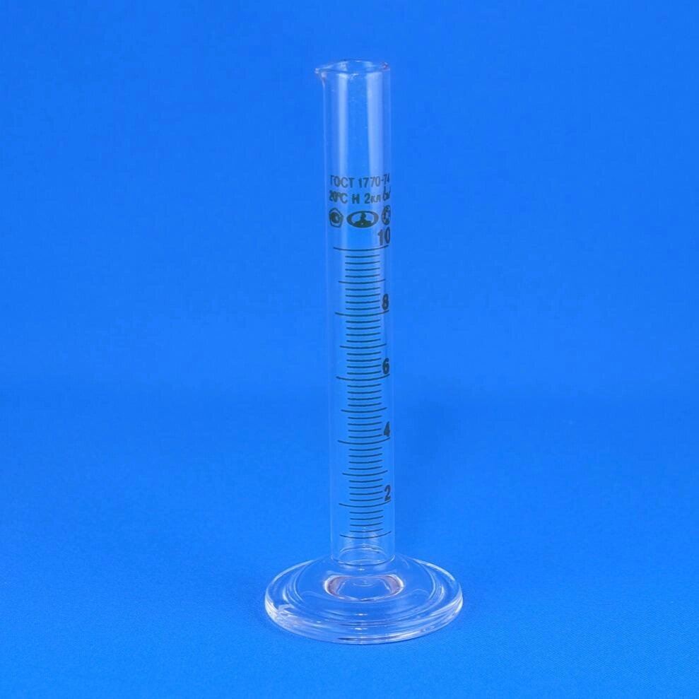 Цилиндр мерный 1-10-2, 10 мл, со стеклянным основанием, с носиком от компании Labdevices - Лабораторное оборудование и посуда - фото 1