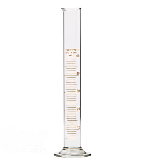 Цилиндр мерный 1-50-2, 50 мл, со стеклянным основанием, с носиком от компании Labdevices - Лабораторное оборудование и посуда - фото 1