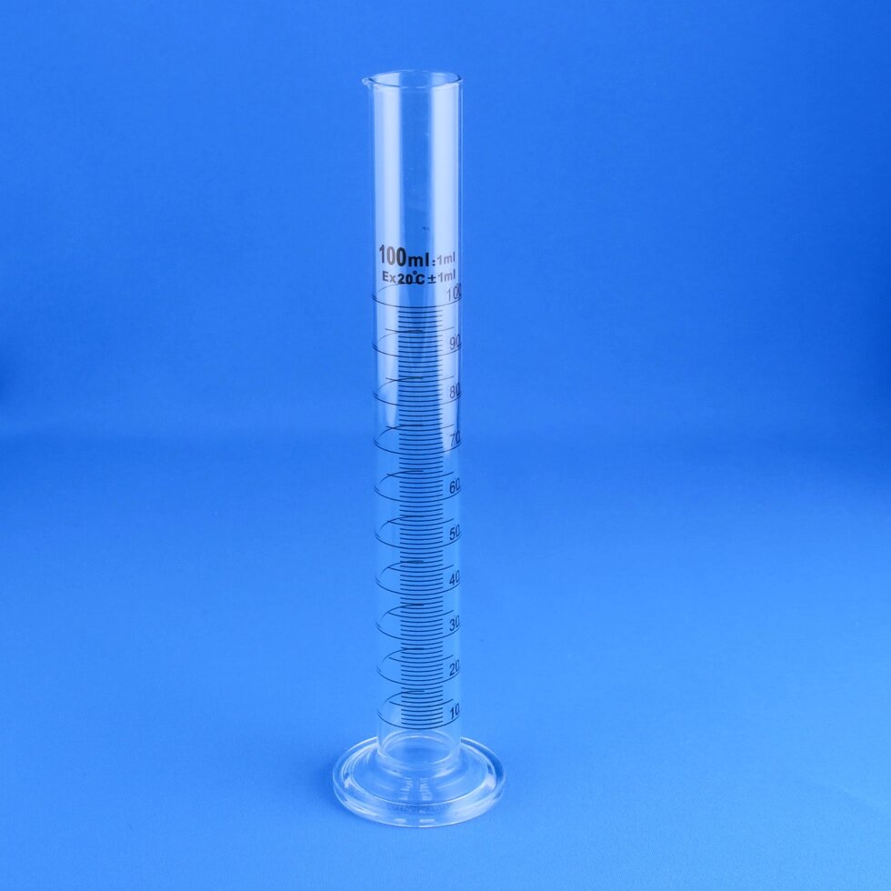 Цилиндр мерный 5drops 1-100-2, 100 мл, стекло Boro 3.3, со стеклянным основанием, с носиком, градуированный от компании Labdevices - Лабораторное оборудование и посуда - фото 1