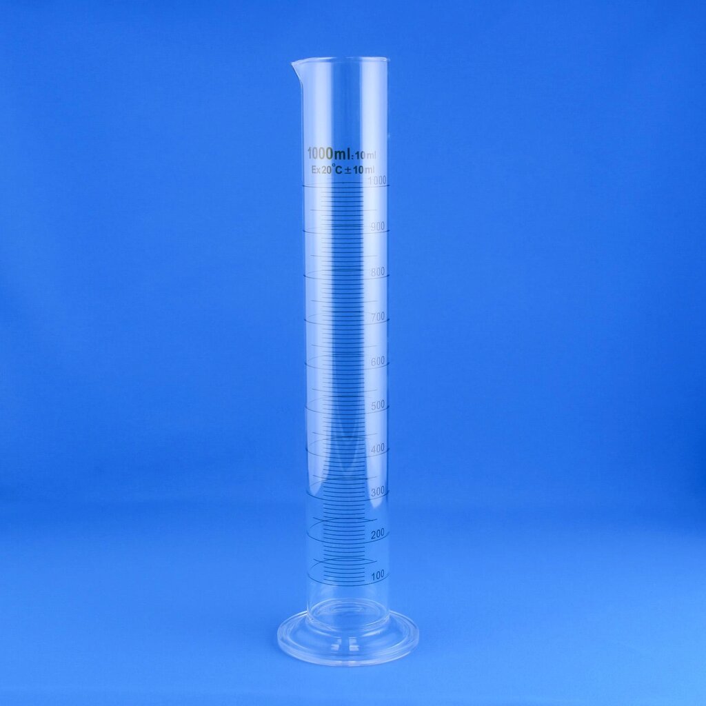 Цилиндр мерный 5drops 1-1000-2, 1000 мл, стекло Boro 3.3, со стеклянным основанием, с носиком, градуированный от компании Labdevices - Лабораторное оборудование и посуда - фото 1