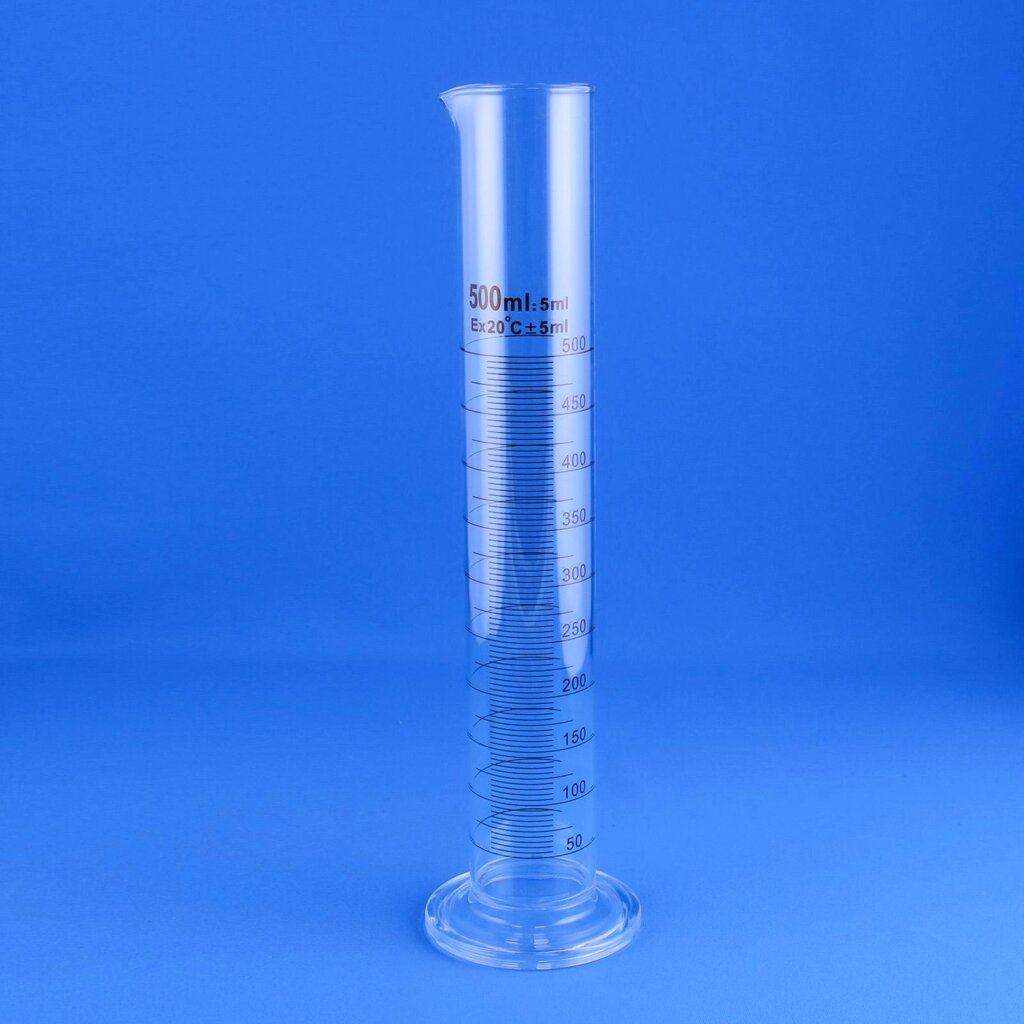 Цилиндр мерный 5drops 1-500-2, 500 мл, стекло Boro 3.3, со стеклянным основанием, с носиком, градуированный от компании Labdevices - Лабораторное оборудование и посуда - фото 1
