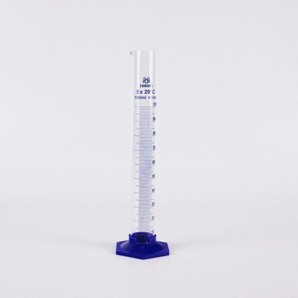 Цилиндр мерный 5drops 3-100-2, 100 мл, с пластиковым основанием, с носиком, градуированный от компании Labdevices - Лабораторное оборудование и посуда - фото 1