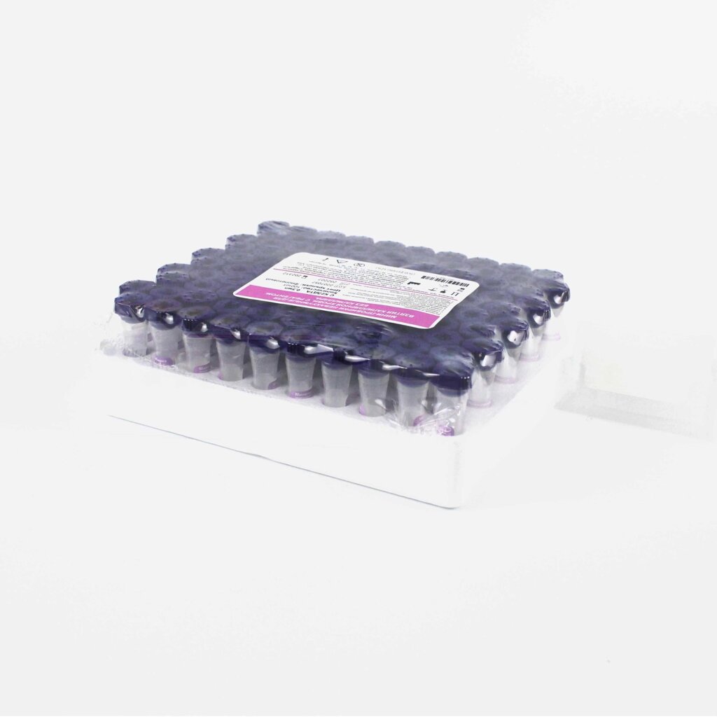 Микропробирки без капилляра с ЭДТА К2, 0,2 мл, 10х45, 100 шт/упак, пластик, для взятия капиллярной крови, для от компании Labdevices - Лабораторное оборудование и посуда - фото 1