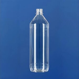 Бутылка 1000 мл, горло 38/415 мм, ПЭТ, конический скат горла, прозрачная, без крышки, 90 шт/упак