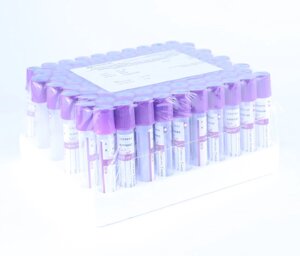 Пробирки с ЭДТА К3, 2 мл, 13х75 мм, пластик, для гематологических исследований (упаковка 100 шт) , Improvacuter