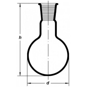 Колба круглодонная К-1-25, 25 мл, шлиф 14/23