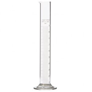Цилиндр мерный 1-2000-2, 2000 мл, со стеклянным основанием, с носиком, белая шкала, (ГОСТ 1770-74)