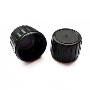 Пластиковая крышка "Сиропная", черная DIN28, 1шт с предохранительным кольцом