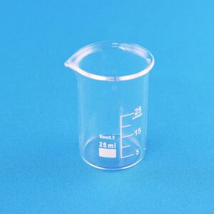 Стакан лабораторный низкий 5drops Н-1-25, 25 мл, стекло Boro 3.3, градуированный