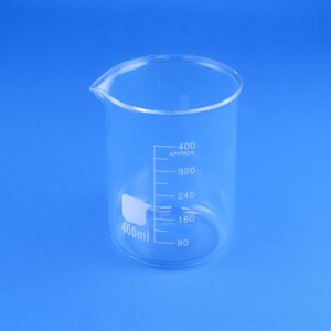Стакан лабораторный низкий 5drops Н-1-400, 400 мл, стекло Boro 3.3, градуированный