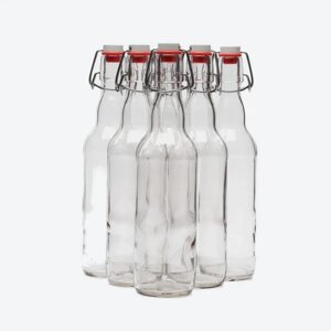 Бутылка стеклянная светлая БП 500 мл с бугельной пробкой, 12 шт/уп