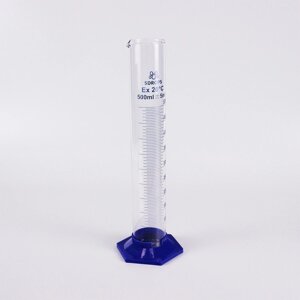 Цилиндр мерный 5drops 3-500-2, 500 мл, стекло, с пластиковым основанием, с носиком, градуированный