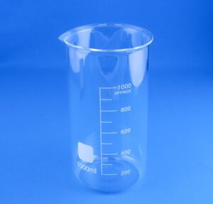 Стакан лабораторный высокий 5drops В-1-1000, 1000 мл, стекло Boro 3.3, градуированный