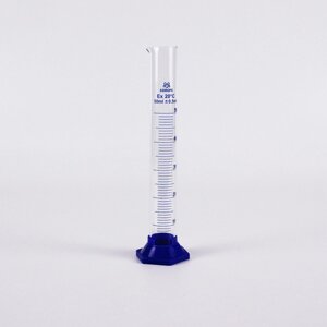 Цилиндр мерный 5drops 3-50-2, 50 мл, стекло, с пластиковым основанием, с носиком, градуированный