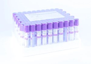 Пробирки с ЭДТА К2, 4 мл, 13х75 мм, пластик, для гематологических исследований, 100шт/упак, RT