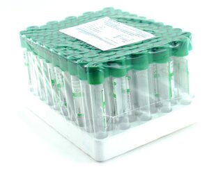 Пробирки вакуумные с натрий гепарином, 9 мл, 16х100 мм, 100 шт/упак, пластик, для исследования плазмы, Gr-Med