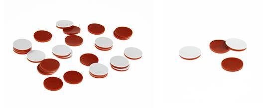 Септа под винтовые крышки к виалам, 8 мм, красный силикон/PTFE белый, 100 шт/упак от компании Labdevices - Лабораторное оборудование и посуда - фото 1