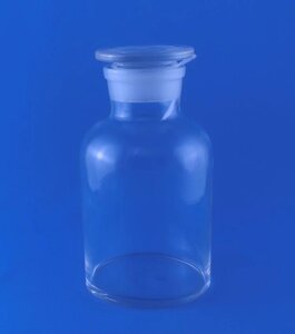 Склянка для реактивов, 1000 мл, светлое стекло, с притёртой пробкой, широкое горло