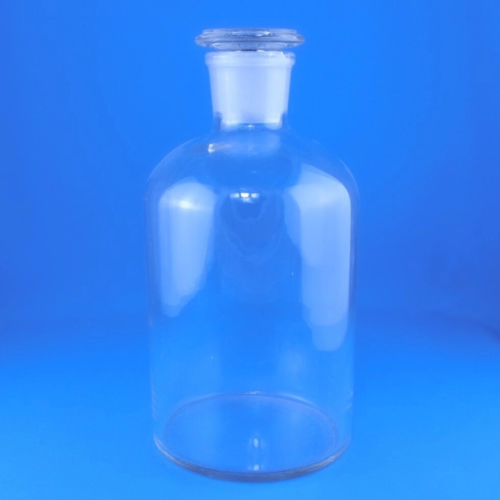 Склянка для реактивов, 1000 мл, светлое стекло, с притёртой пробкой, узкое горло от компании Labdevices - Лабораторное оборудование и посуда - фото 1
