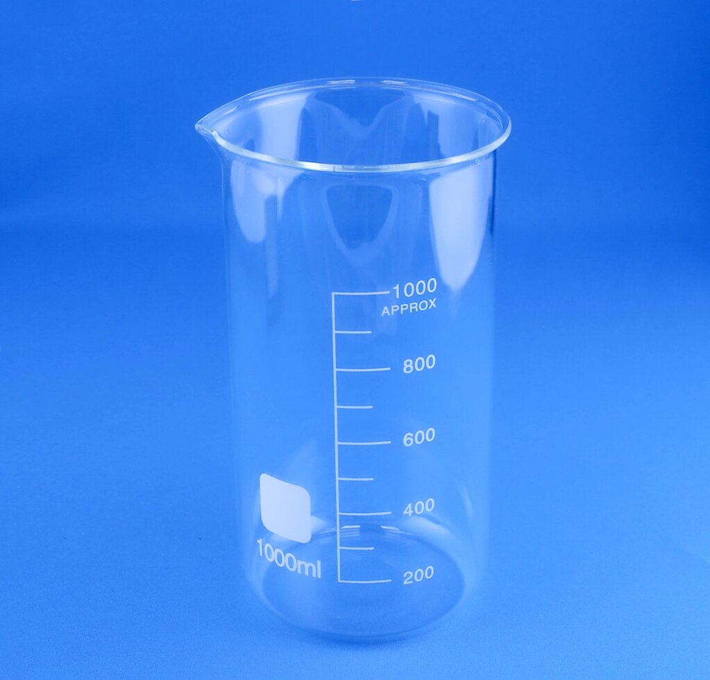 Стакан лабораторный высокий 5drops В-1-1000, 1000 мл, стекло Boro 3.3, градуированный от компании Labdevices - Лабораторное оборудование и посуда - фото 1