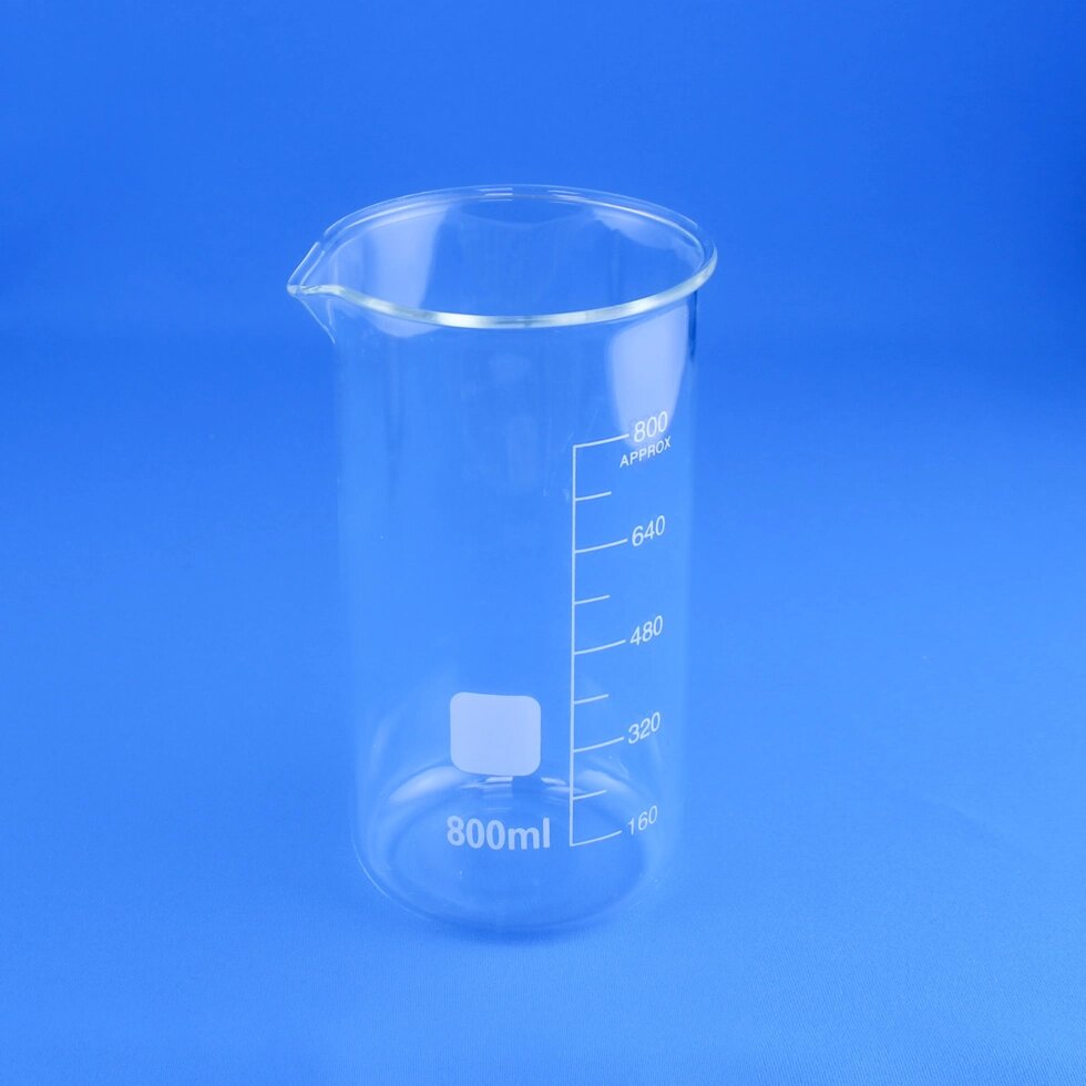 Стакан лабораторный высокий 5drops В-1-800, 800 мл, стекло Boro 3.3, градуированный от компании Labdevices - Лабораторное оборудование и посуда - фото 1