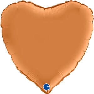 Сердце 18"45см) сатин карамель