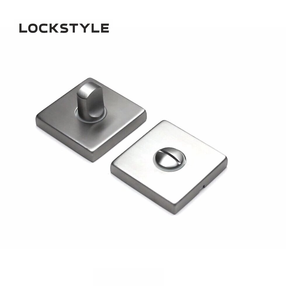 Фиксатор LOCKSTYLE SQ INOX WC  (нержавеющая сталь) от компании "Локстайл-Россия"- стильная фурнитура для дверей и мебели - фото 1