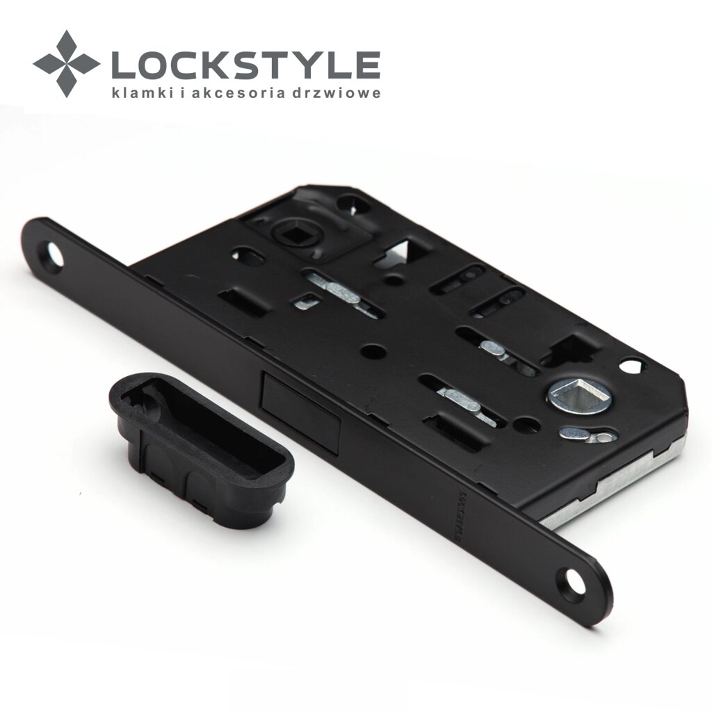 Механизм дверной врезной магнитный LOCKSTYLE М410B комплект с ответной планкой AL6 (черный) от компании "Локстайл-Россия"- стильная фурнитура для дверей и мебели - фото 1