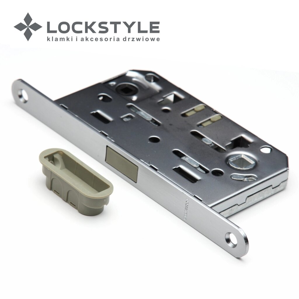 Механизм дверной врезной магнитный LOCKSTYLE М410B комплект с ответной планкой CBM (матовый хром) от компании "Локстайл-Россия"- стильная фурнитура для дверей и мебели - фото 1