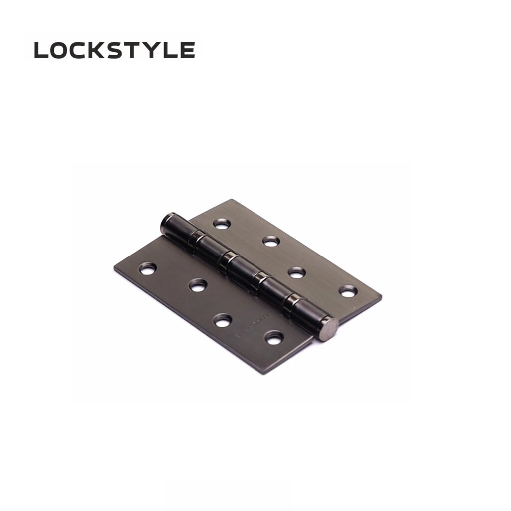 Петля дверная LOCKSTYLE 4 BBN-F черный матовый никель, универсальная ( с шариковыми подшипниками) от компании "Локстайл-Россия"- стильная фурнитура для дверей и мебели - фото 1