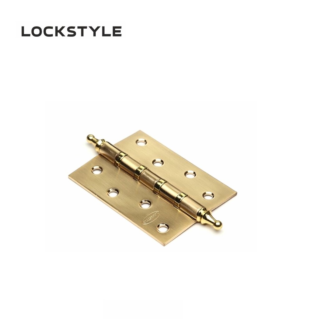 Петля дверная LOCKSTYLE 4 GB-C матовое золото, универсальная (с шариковыми подшипниками) от компании "Локстайл-Россия"- стильная фурнитура для дверей и мебели - фото 1