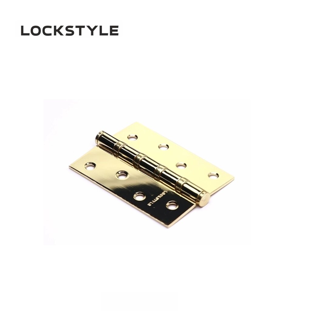 Петля дверная LOCKSTYLE 4 PB-F золото, универсальная  (с шариковыми подшипниками) от компании "Локстайл-Россия"- стильная фурнитура для дверей и мебели - фото 1