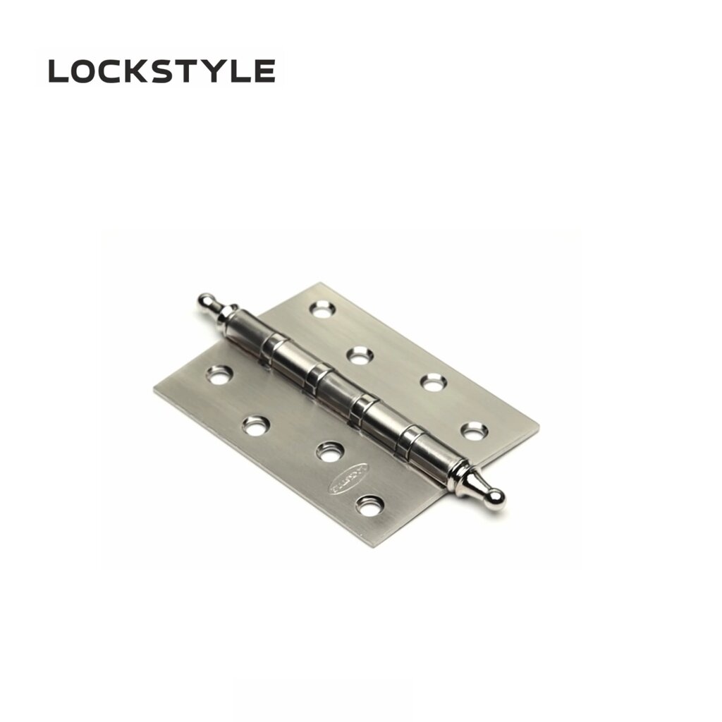 Петля дверная LOCKSTYLE 4 SN-C матовый никель, универсальная  (с шариковыми подшипниками) от компании "Локстайл-Россия"- стильная фурнитура для дверей и мебели - фото 1