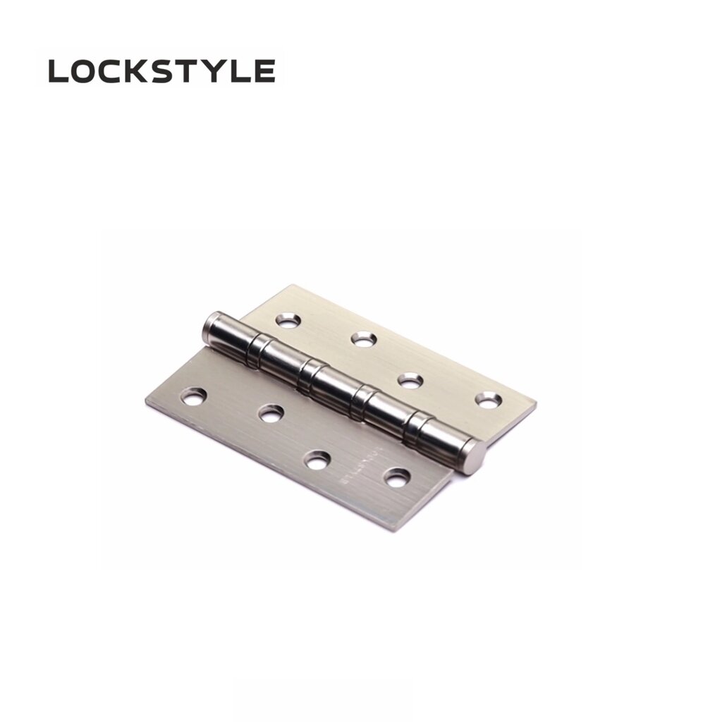 Петля дверная LOCKSTYLE 4 SN-F матовый никель, универсальная  (с шариковыми подшипниками) от компании "Локстайл-Россия"- стильная фурнитура для дверей и мебели - фото 1