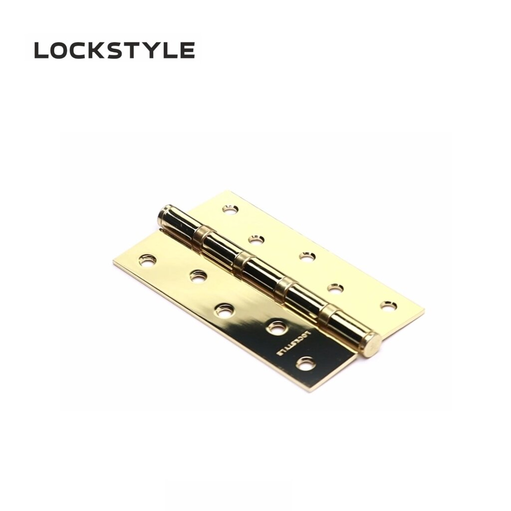 Петля дверная  LOCKSTYLE 5 PB-F золото, универсальная (с шариковыми подшипниками) от компании "Локстайл-Россия"- стильная фурнитура для дверей и мебели - фото 1