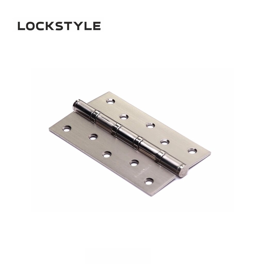 Петля дверная LOCKSTYLE 5 SN-F матовый никель, универсальная  (с шариковыми подшипниками) от компании "Локстайл-Россия"- стильная фурнитура для дверей и мебели - фото 1