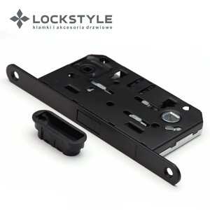 Механизм дверной врезной магнитный LOCKSTYLE М411B стандарт AGB комплект с ответной планкой AL6 (черный)