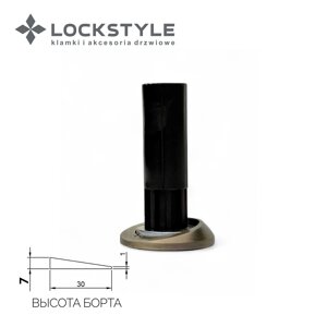 Дверной ограничитель магнитный, скрытый LOCKSTYLE модель STOPPINO Mod. 2 ANTIQUE BRONZE (матовое золото), 7 мм в Смоленской области от компании "Локстайл-Россия"- стильная фурнитура для дверей и мебели