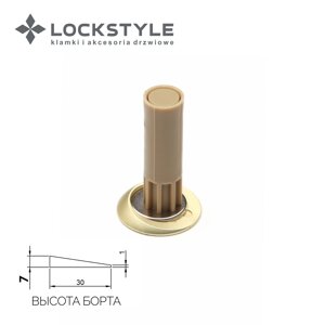 Дверной ограничитель магнитный, скрытый LOCKSTYLE модель STOPPINO Mod. 2 GOLD (матовое золото), 7 мм