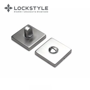 Фиксатор LOCKSTYLE SQ INOX WC  (нержавеющая сталь) в Смоленской области от компании "Локстайл-Россия"- стильная фурнитура для дверей и мебели