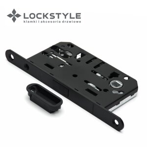 Механизм дверной врезной магнитный под цилиндр LOCKSTYLE М410C комплект с ответной планкой AL6 (черный) в Смоленской области от компании "Локстайл-Россия"- стильная фурнитура для дверей и мебели